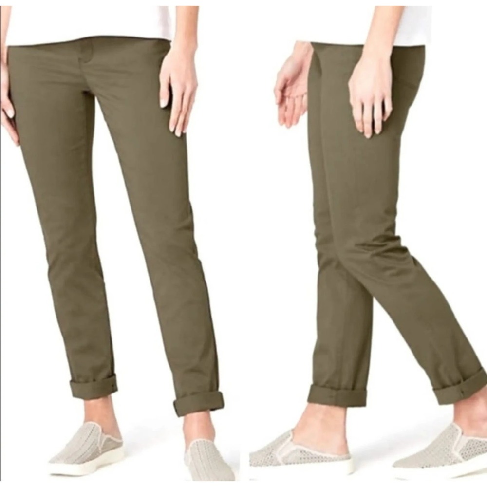 J. Jill Live-In Chino Pants Womens Size 4 Olive Green Cotton Blend Ankle